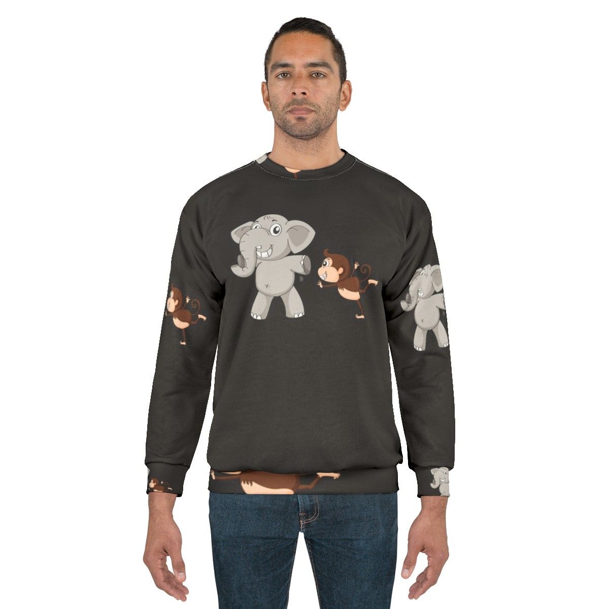 Legendary Animals Graphic Sweatshirt featuring Mystic Dragon and Lightning Design - men