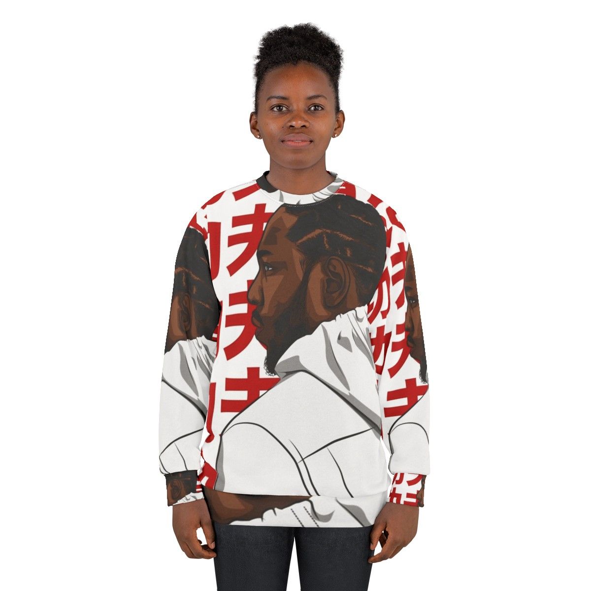 Kendrick Lamar Kung Fu Kenny Sweatshirt with digital art illustration - women