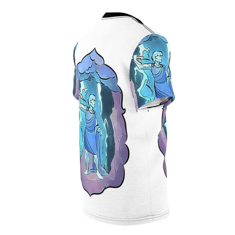 Stained glass-inspired t-shirt featuring the Greek god Zeus - men right