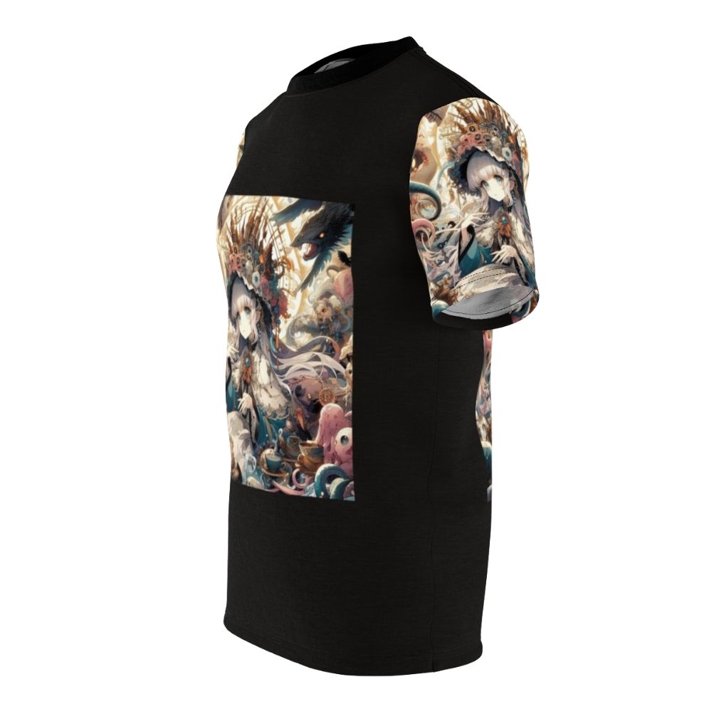 Stylish t-shirt with anime-inspired design featuring a beautiful anime girl character - men left