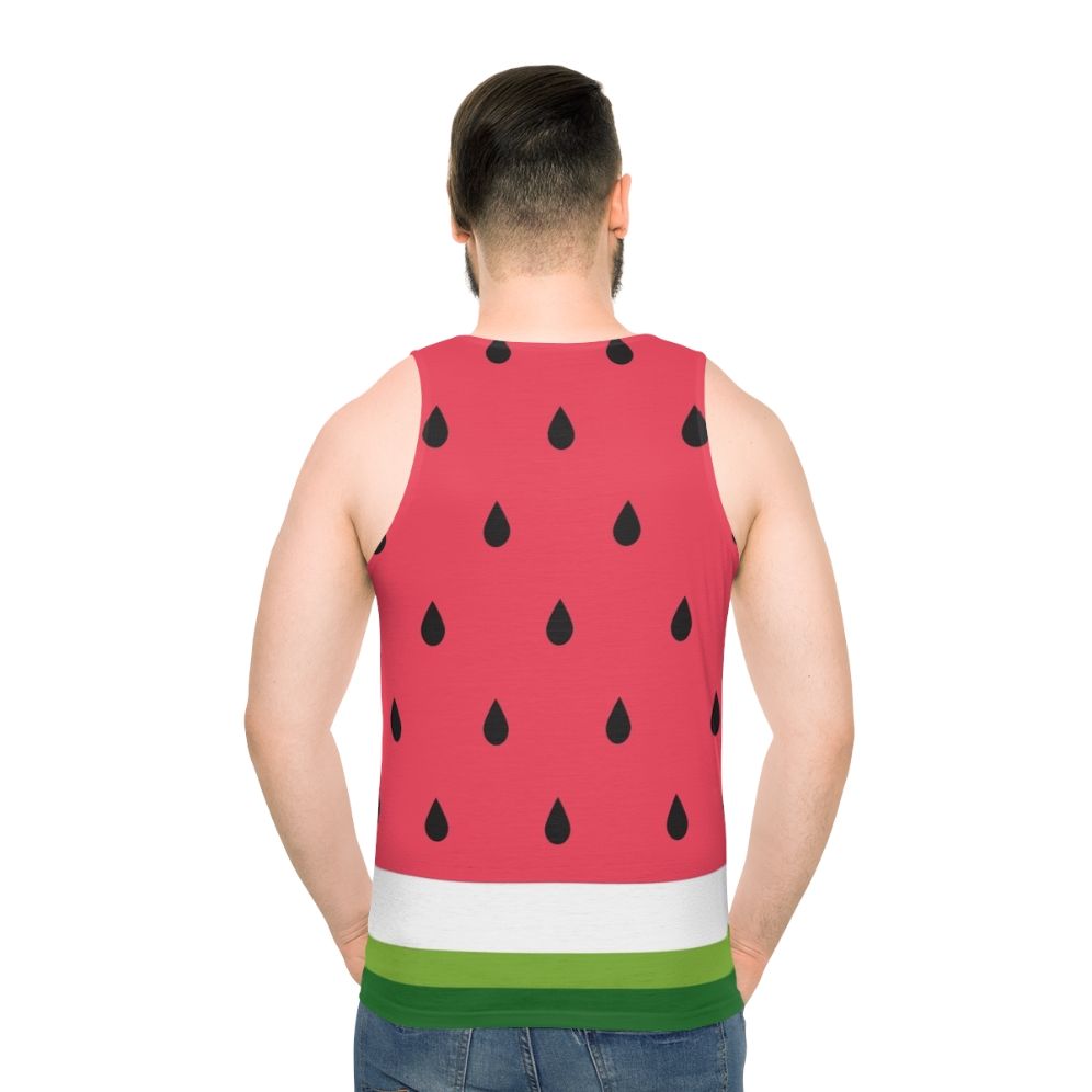 Watermelon abstract unisex tank top - men back