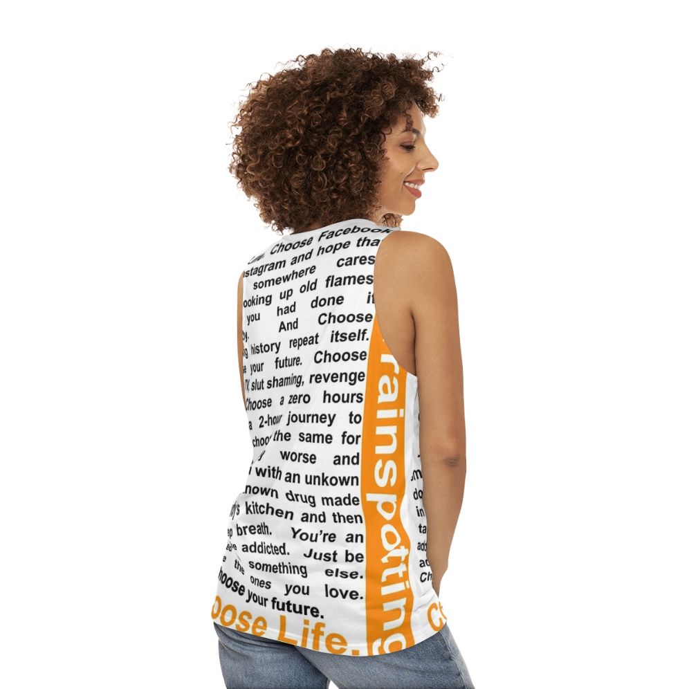 Trainspotting "Choose Life" Unisex Tank Top - women back