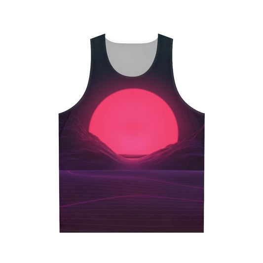 Neon sunset unisex synthwave tank top