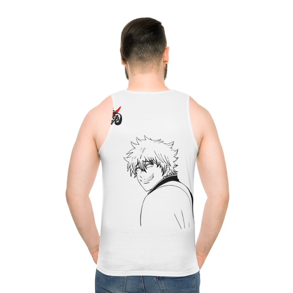 Gintoki's Smile Unisex Anime Tank Top - men back