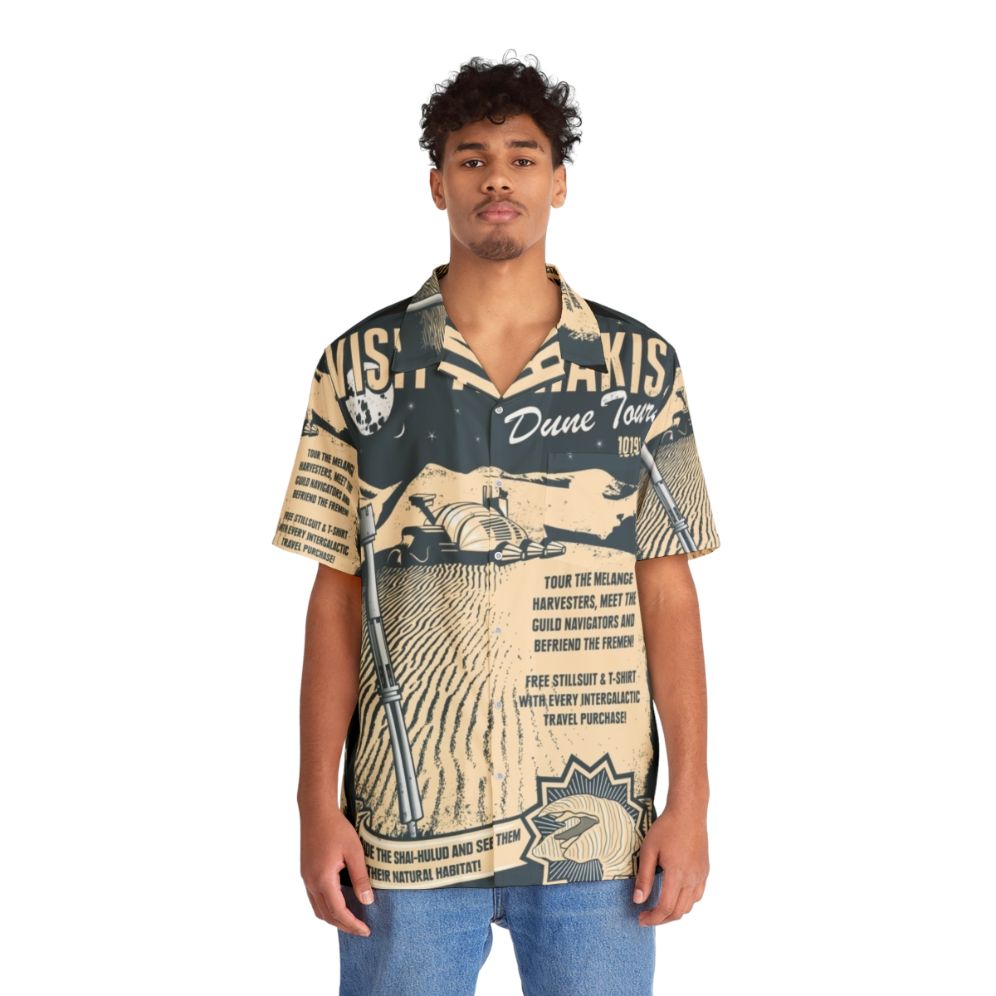 Dune inspired "Visit Arrakis" Hawaiian shirt - People Front