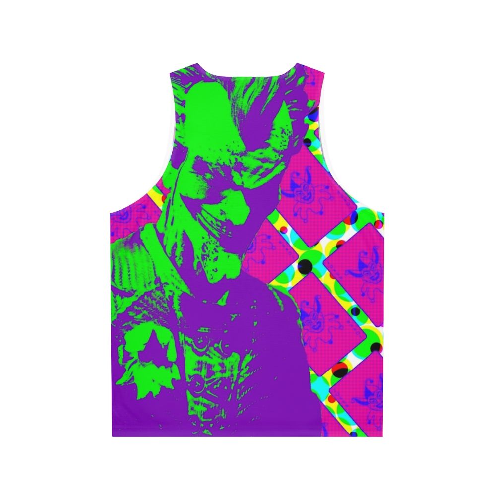 Psychedelic clown pop art design unisex tank top - Back