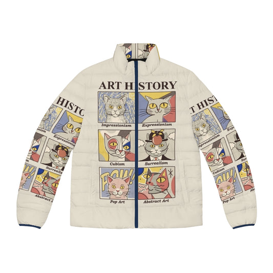 Art History Puffer Jacket featuring classic art designs