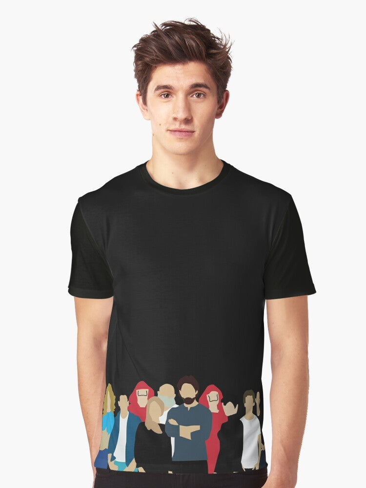 La Casa De Papel/Money Heist Netflix Graphic T-Shirt featuring characters from the popular Netflix series - Men