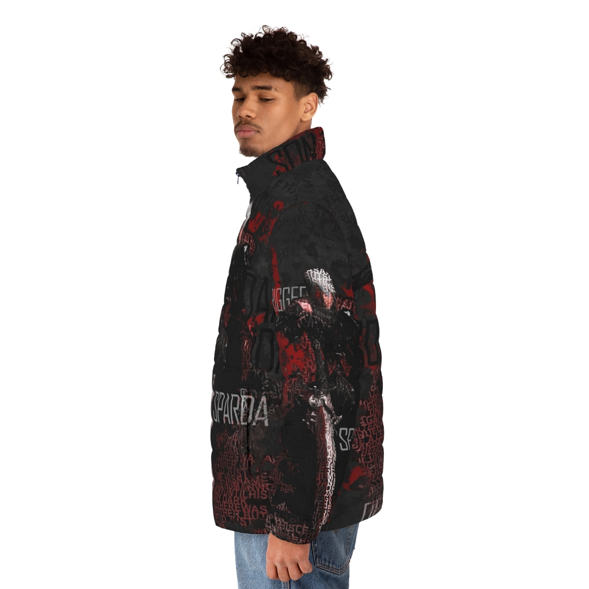 Devil May Cry 1 Devil Hunter Puffer Jacket featuring Dante inspired design - men side left