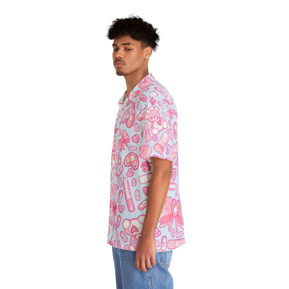 Sickly Sweet Pastel Goth Hawaiian Shirt with Medical Horror and Yume Kawaii Vibe - People Left