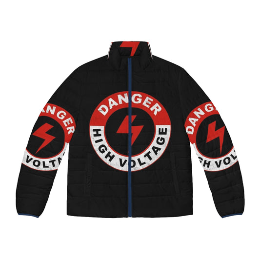 Danger High Voltage Puffer Jacket with Electric Six inspired design