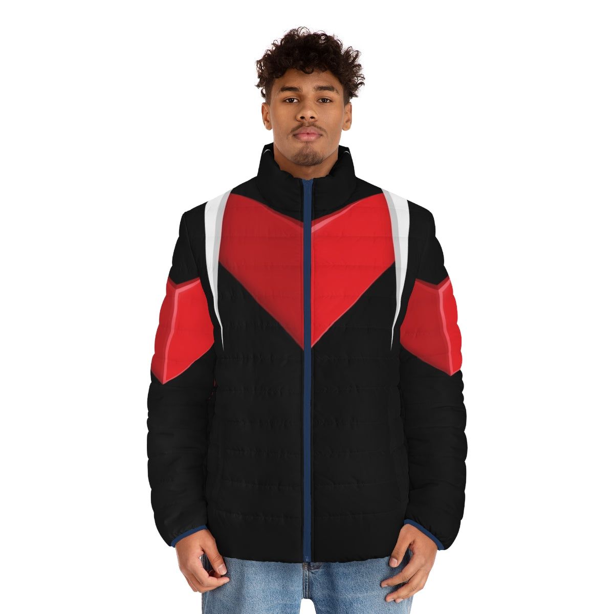 Grendizer Puffer Jacket with Mecha-Inspired Design - men front