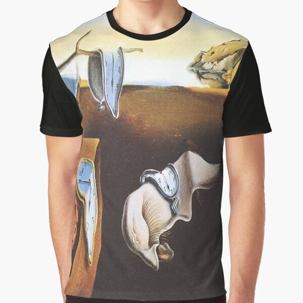 Salvador Dalí's iconic surrealist painting "The Persistence of Memory" printed on a high-quality graphic t-shirt.