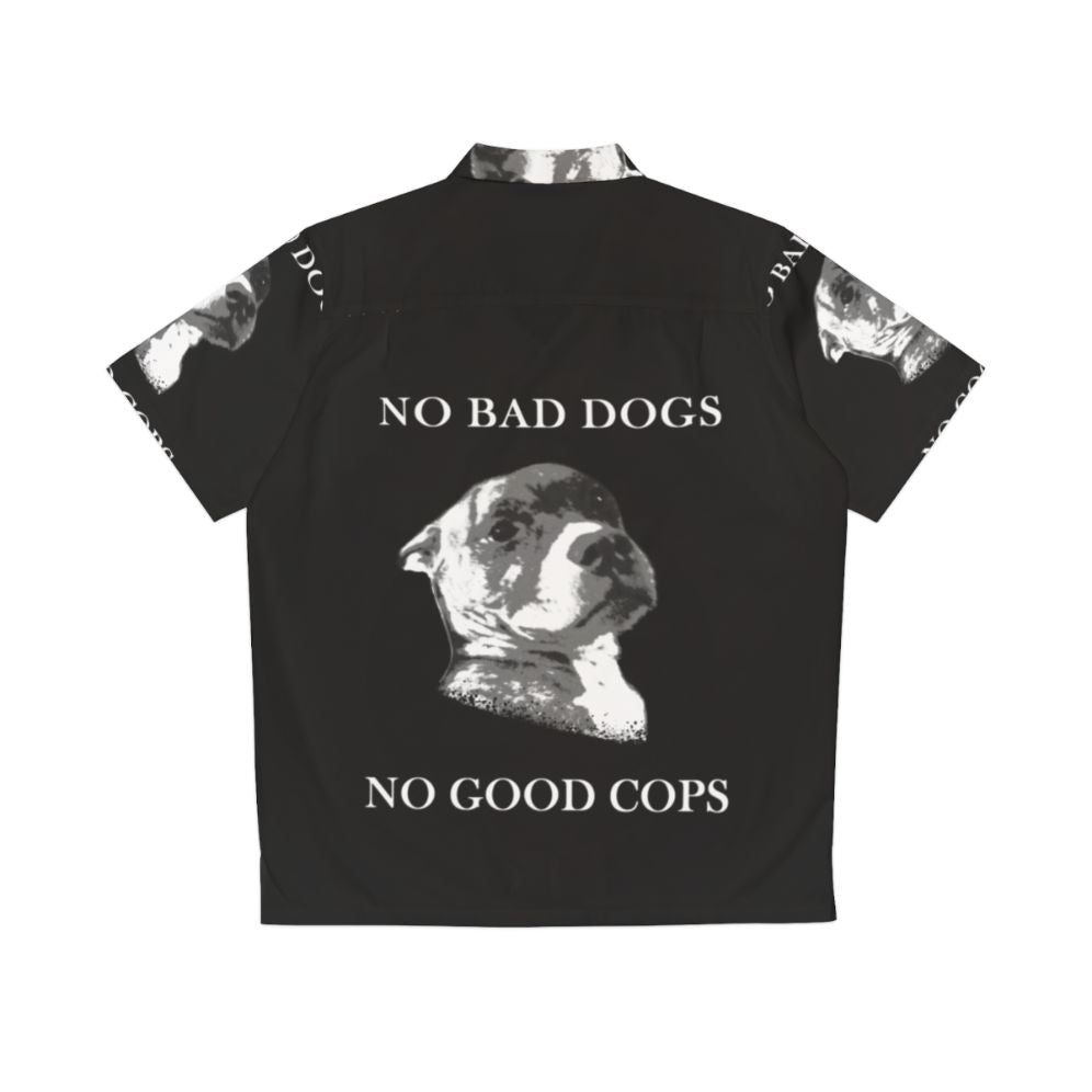 Anti-police brutality Hawaiian shirt with pit bull design - Back