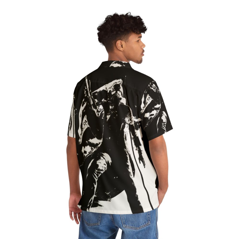 NCR Ranger Flag Black and White Hawaiian Shirt - People Back