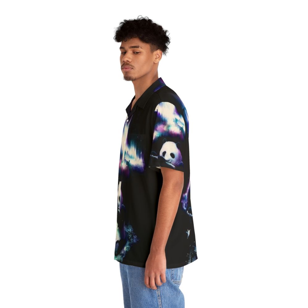 Music-themed Hawaiian shirt with galaxy and animal design - People Left