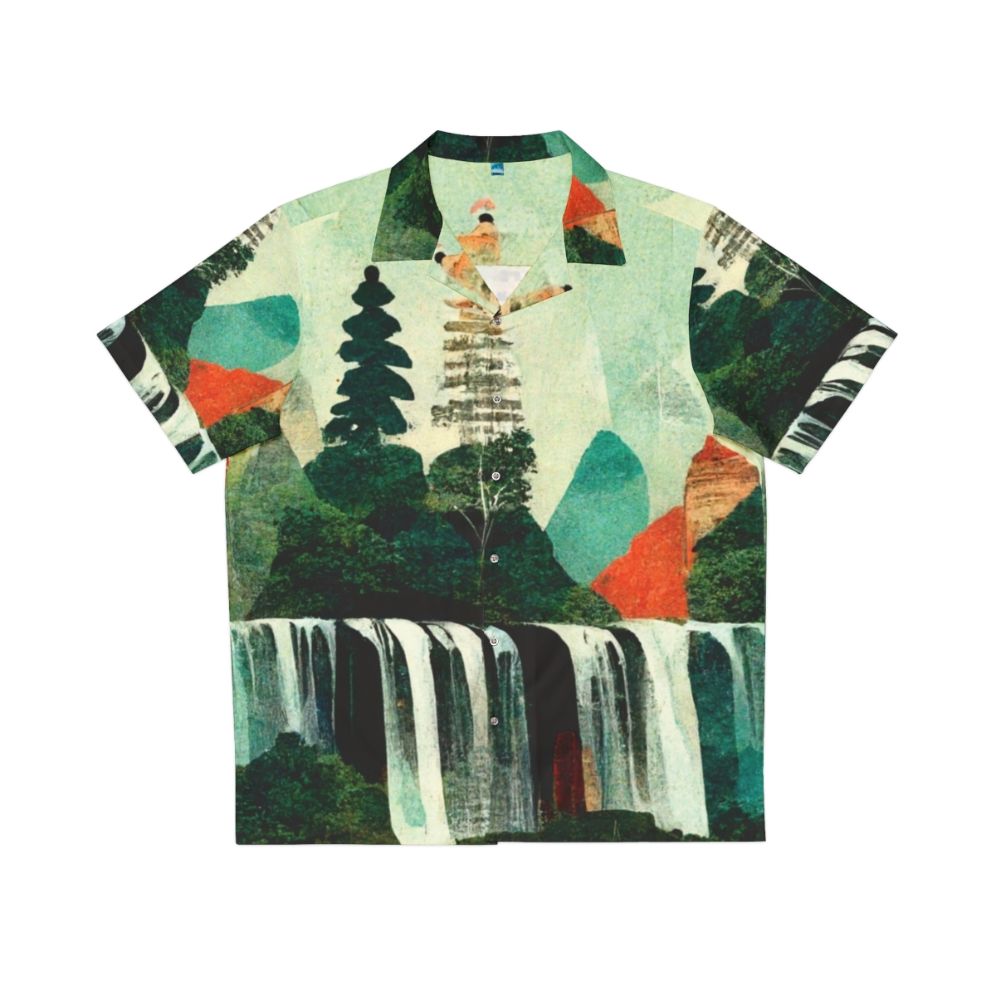 Waterfalls Artwork Collage Hawaiian Shirt