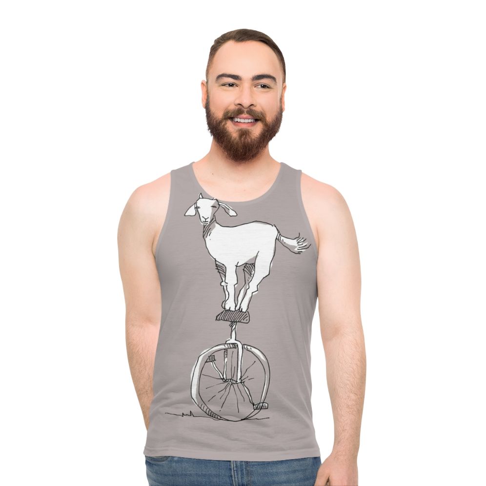 Goat on a unicycle graphic - men