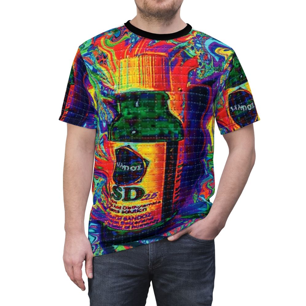 Psychedelic blotter art design t-shirt for tripping and altered states - men front