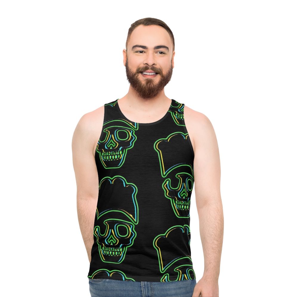 Skull Chef Green Unisex Tank Top - men