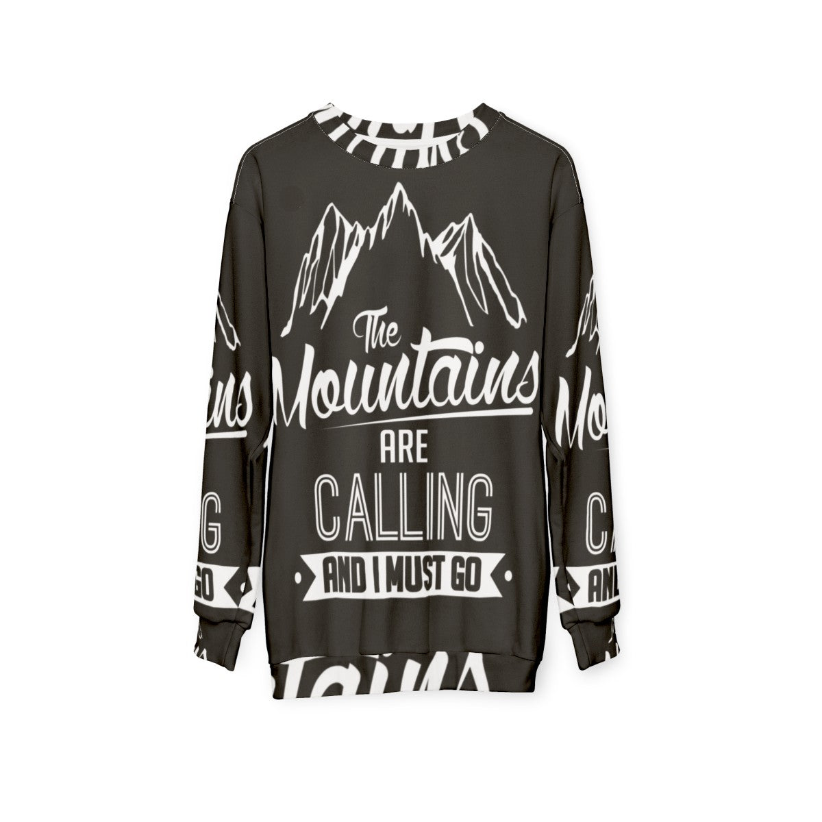 Mountains Calling Skiing Sweatshirt - hanging