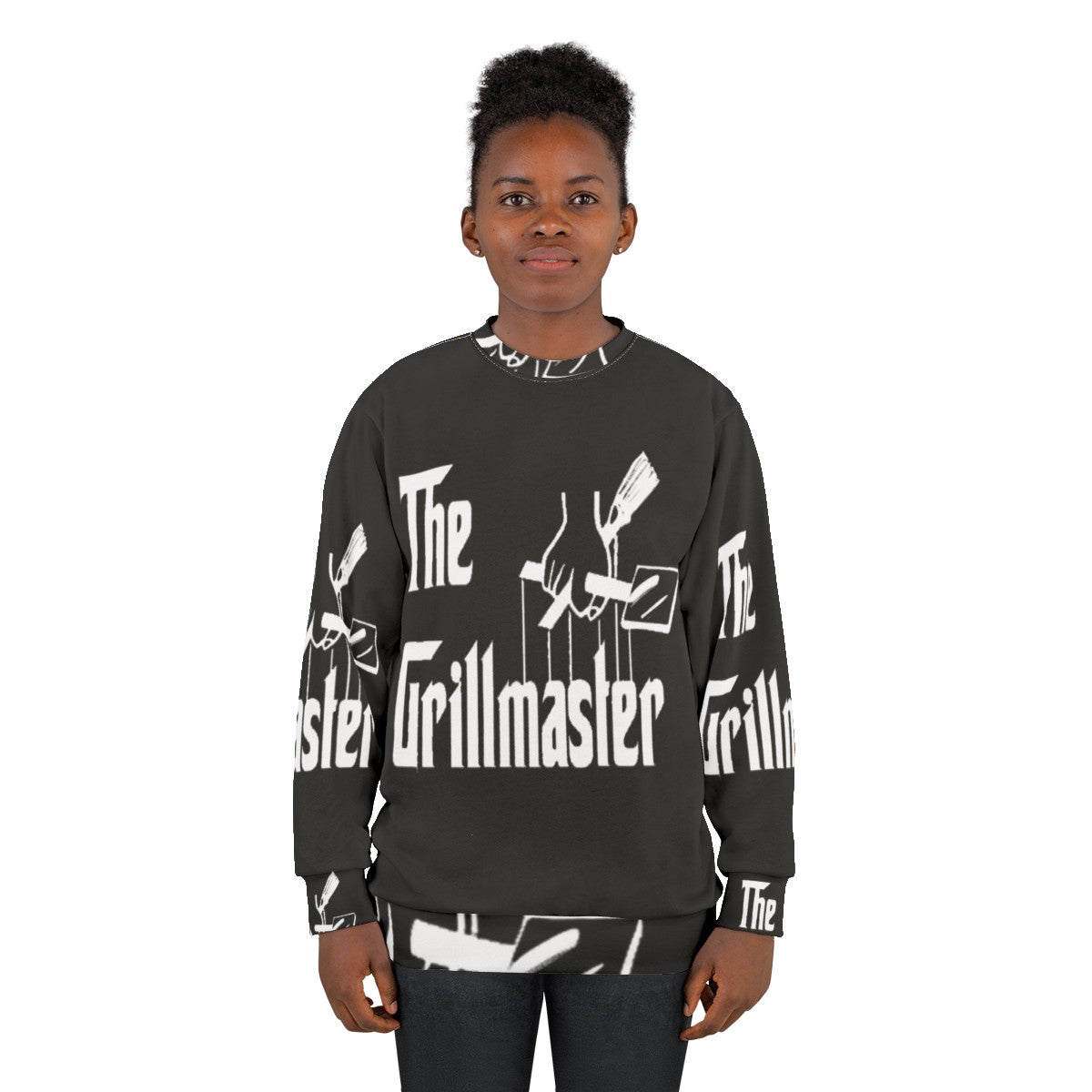 The Grillmaster's Summer Sweatshirt with a funny BBQ and grilling design - women