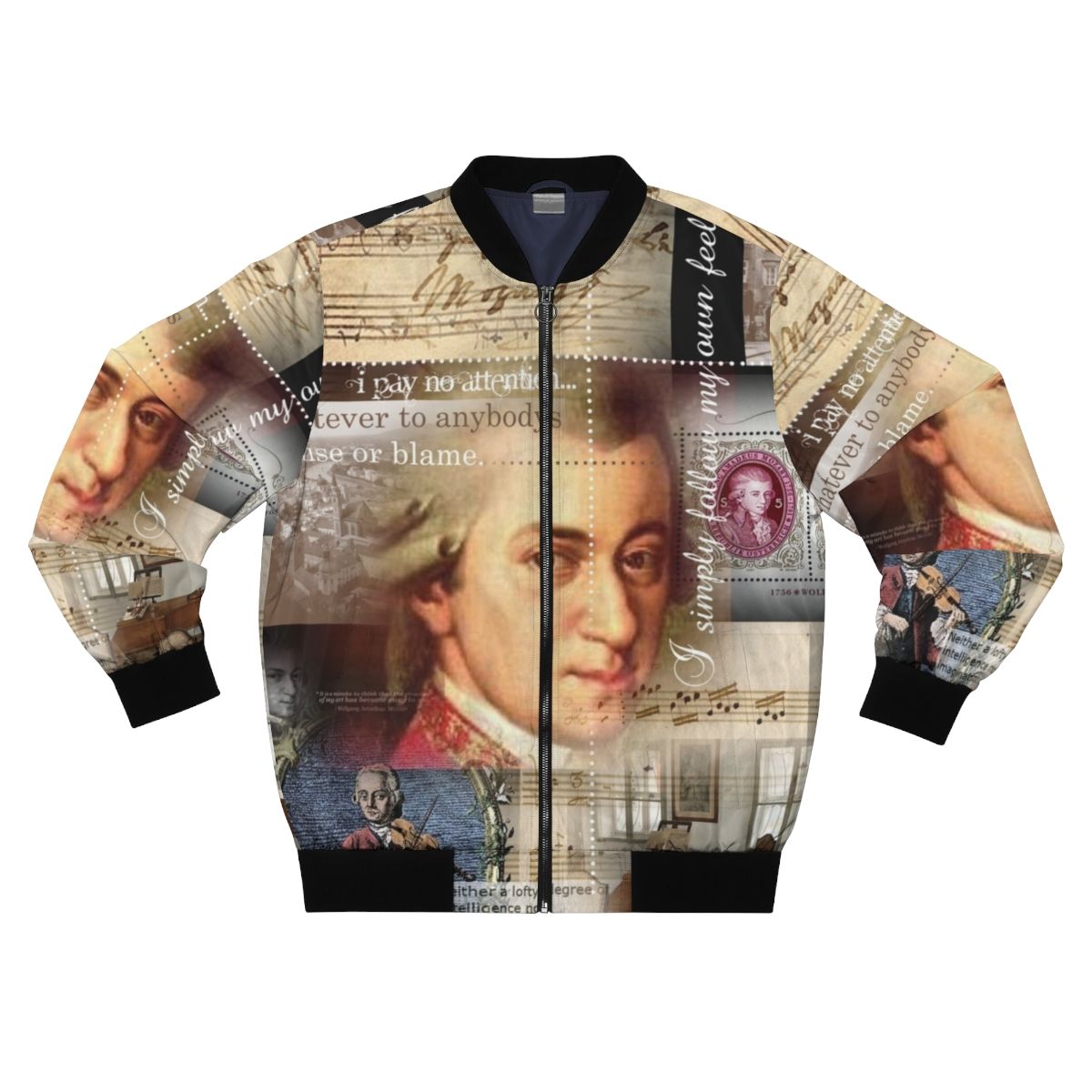 Mozart Inspired Bomber Jacket - Celebrate the Musical Genius of the Classical Composer