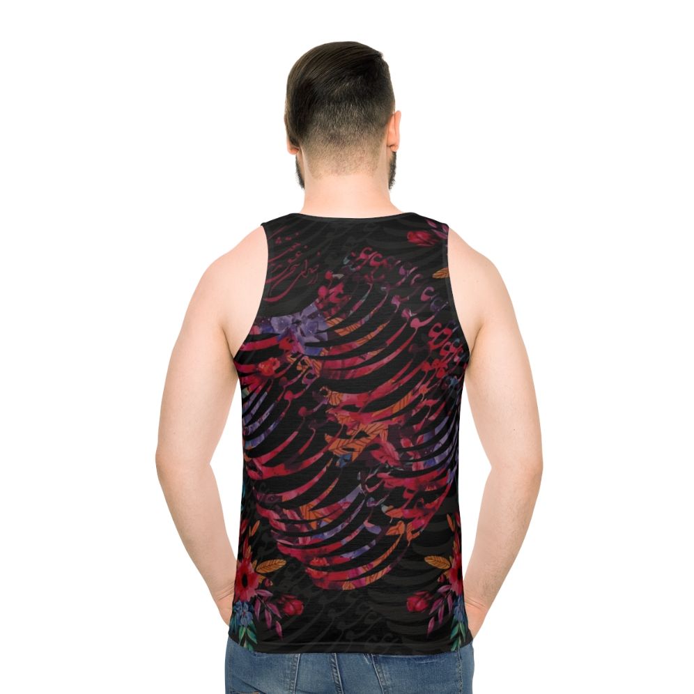 Hafez poem unisex tank top with Persian calligraphy design - men back