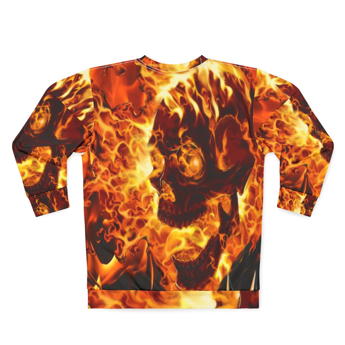 Fiery Ghost Rider Marvel Superhero Sweatshirt - Back