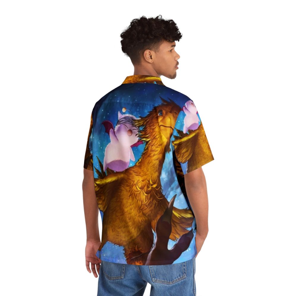 Chocobo Mogry Hawaiian Shirt - Fantasy Video Game Inspired Clothing - People Back