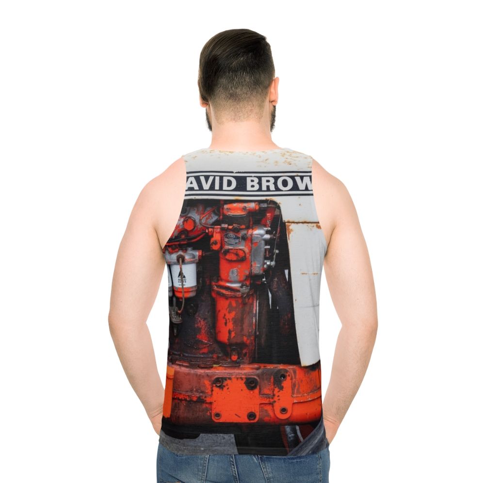 Vintage David Brown 885 tractor unisex tank top - men back