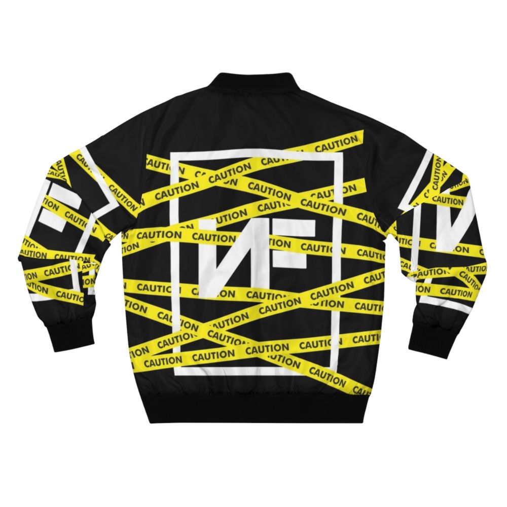 NF CAUTION Bomber Jacket featuring the NF logo and Caution design - Back