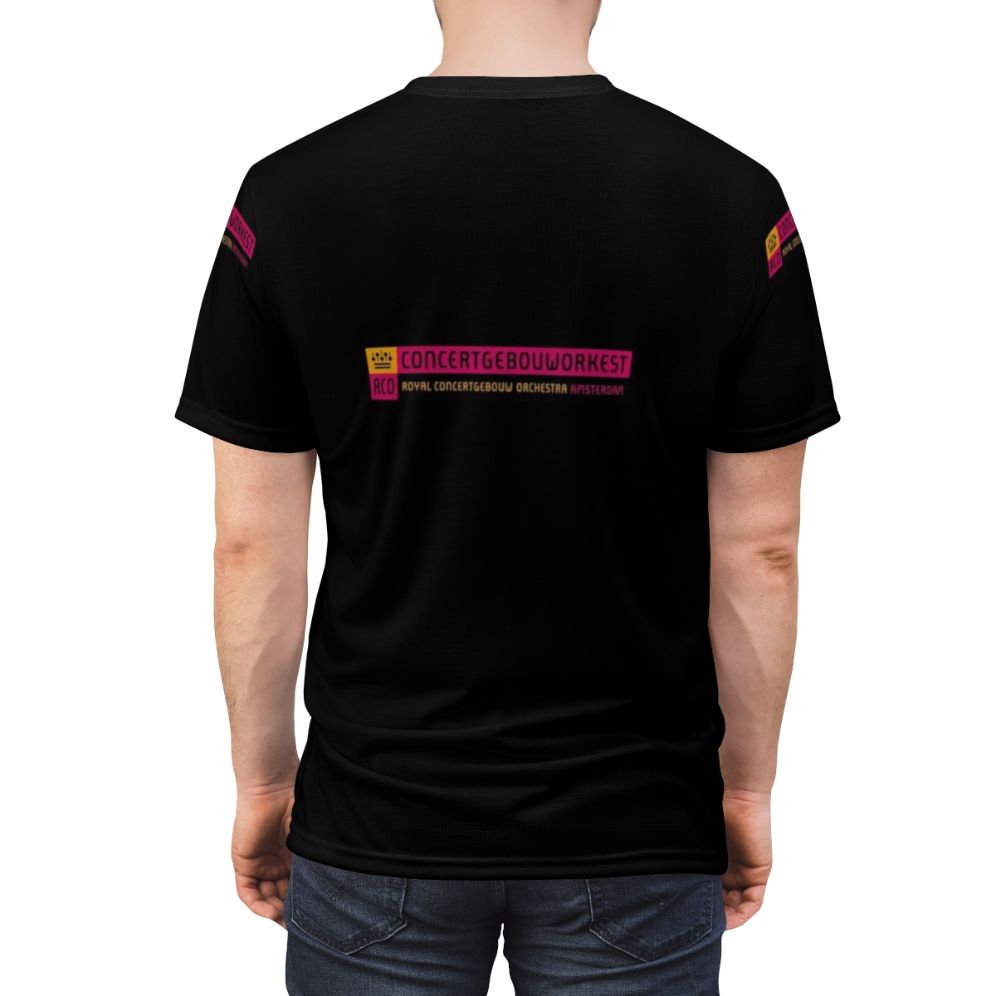 Stylish t-shirt featuring the royal concert orchestra in Amsterdam - men back