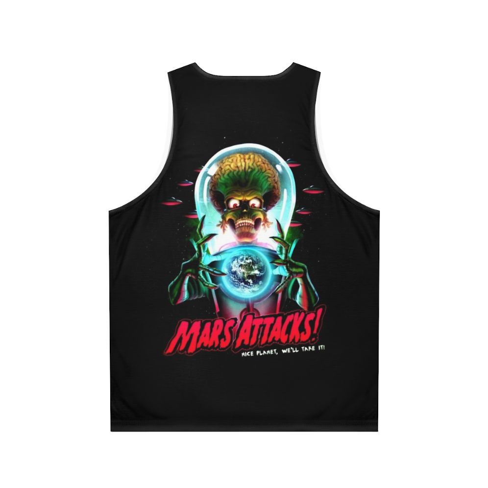 Mars Attacks Unisex Tank Top featuring Retro Alien Design - Back