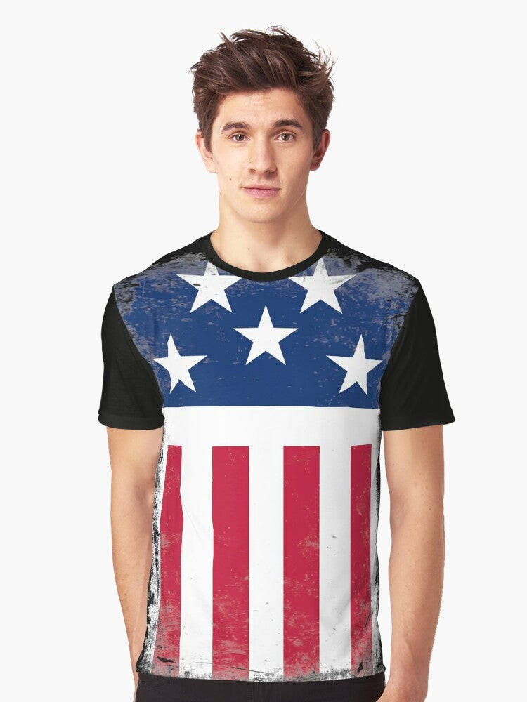 Stars and Stripes graphic t-shirt featuring The Prodigy's Firestarter design - Men