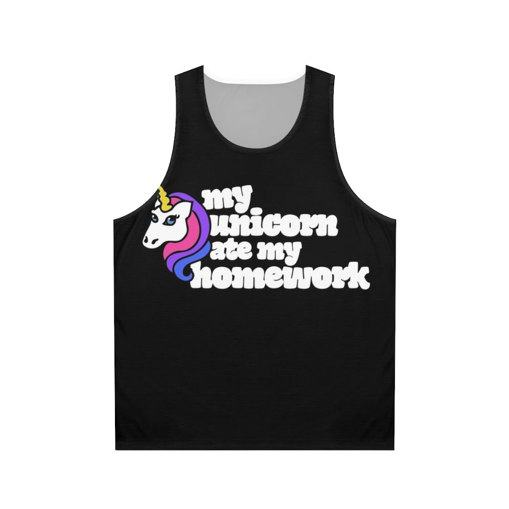 Unicorn Homework Unisex Retro Tank Top