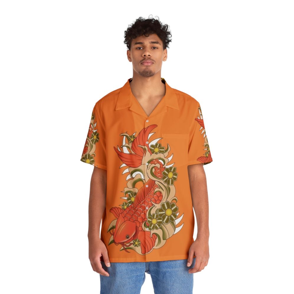 Kai fish Hawaiian shirt with vibrant tropical fish design - People Front