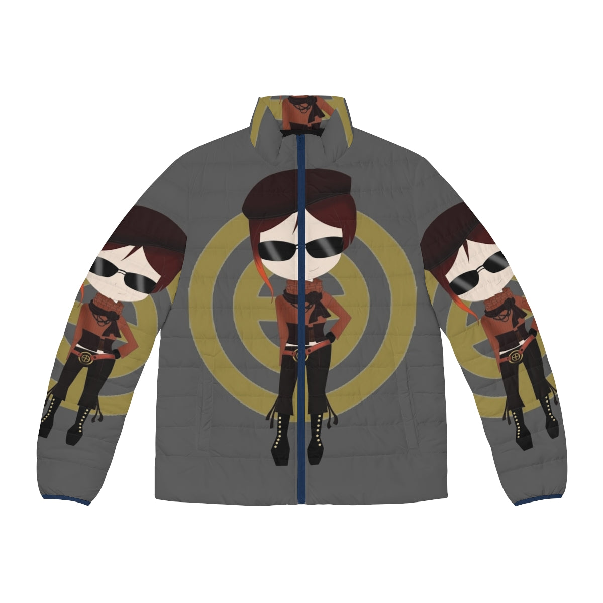 RWBY Chibi Coco Adel Puffer Jacket featuring a cute and kawaii design