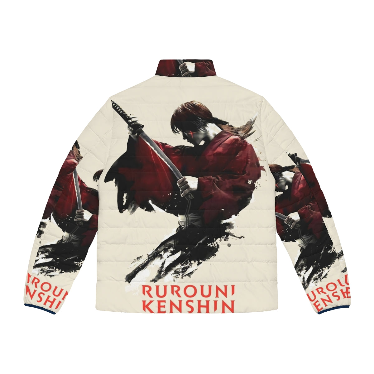 Rurouni Kenshin Himura Kenshin Anime Puffer Jacket - Back