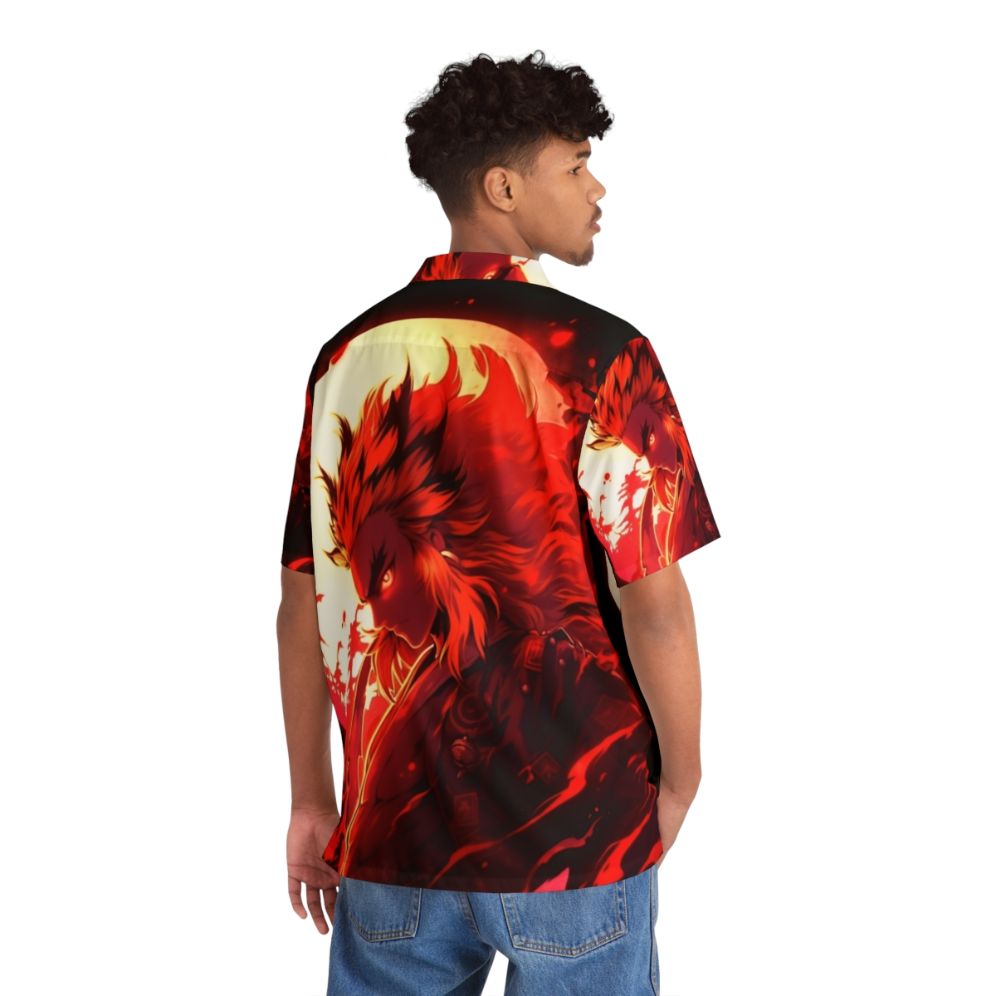 Flame Slayer Hawaiian Shirt with Demon Slayer Anime Inspired Design - People Back