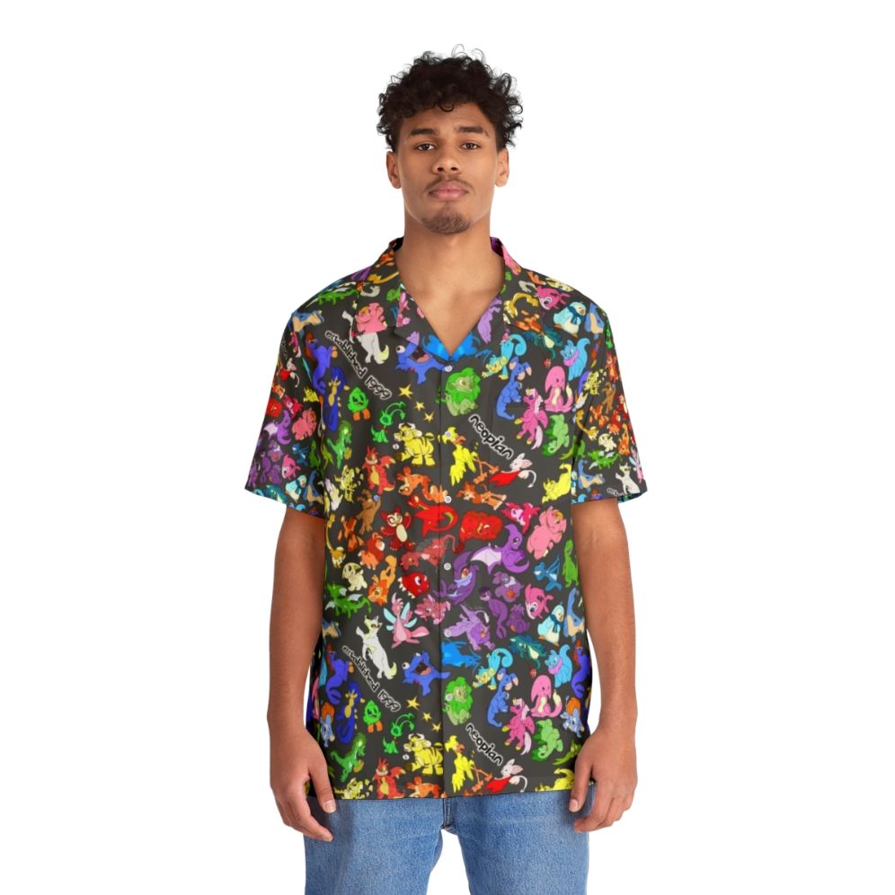 Neopets-themed all over print Hawaiian shirt - People Front