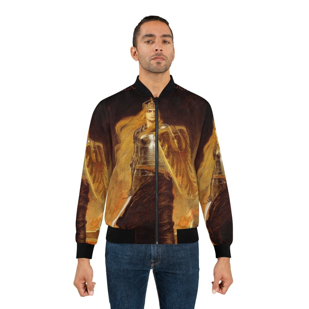 Vintage Germania 1914 Bomber Jacket featuring German eagle, iron cross, and patriotic design - Lifestyle