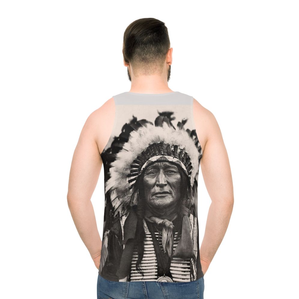 Comanche Chief Unisex Native American Tank Top - men back