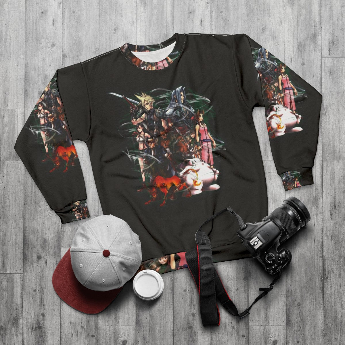 Final Fantasy VII Collage Graphic Sweatshirt - flat lay