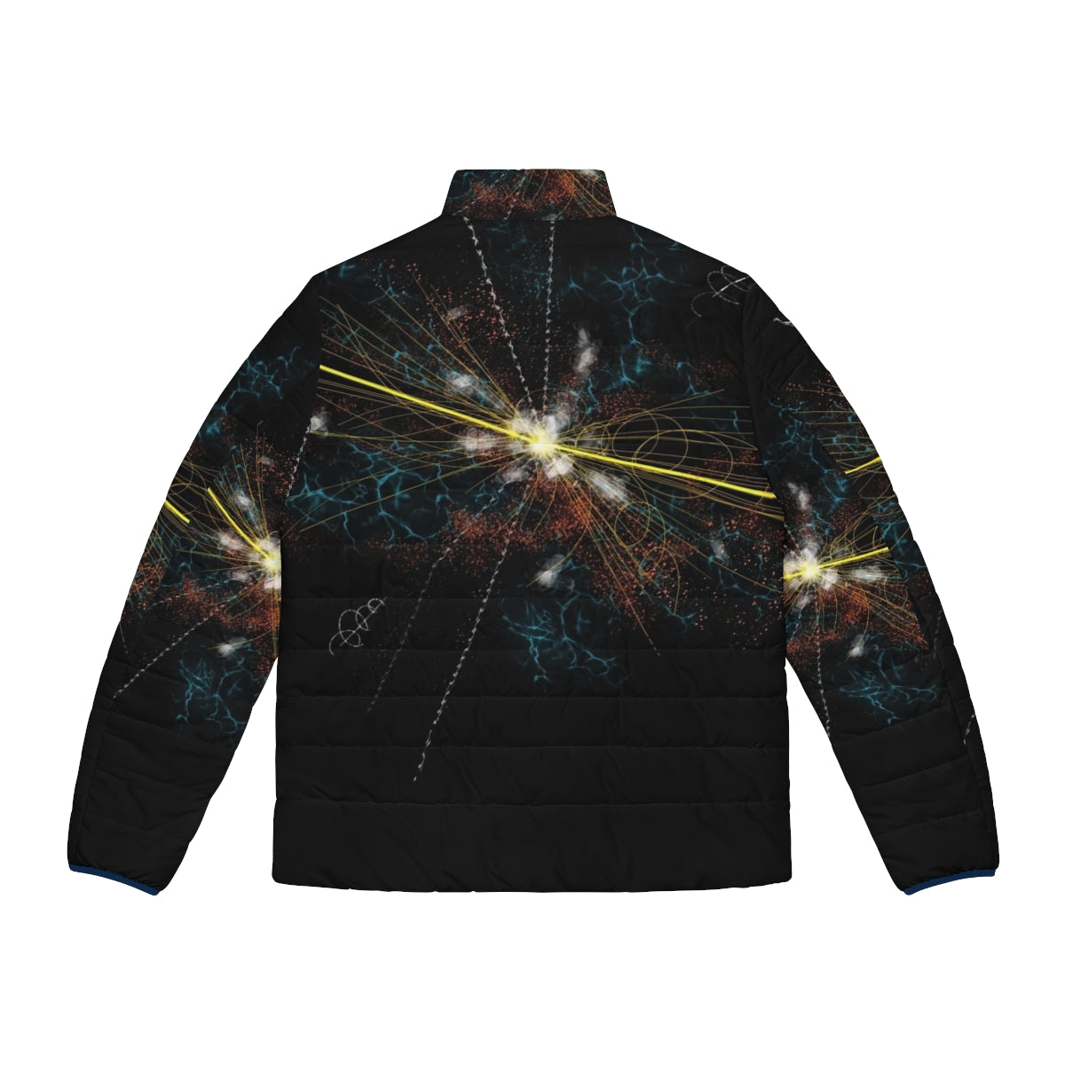 Higgs boson inspired puffer jacket with subatomic particle design - Back