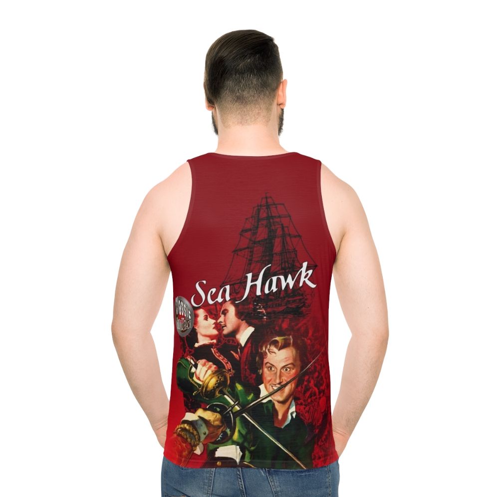 Unisex tank top with pirate-inspired design - men back