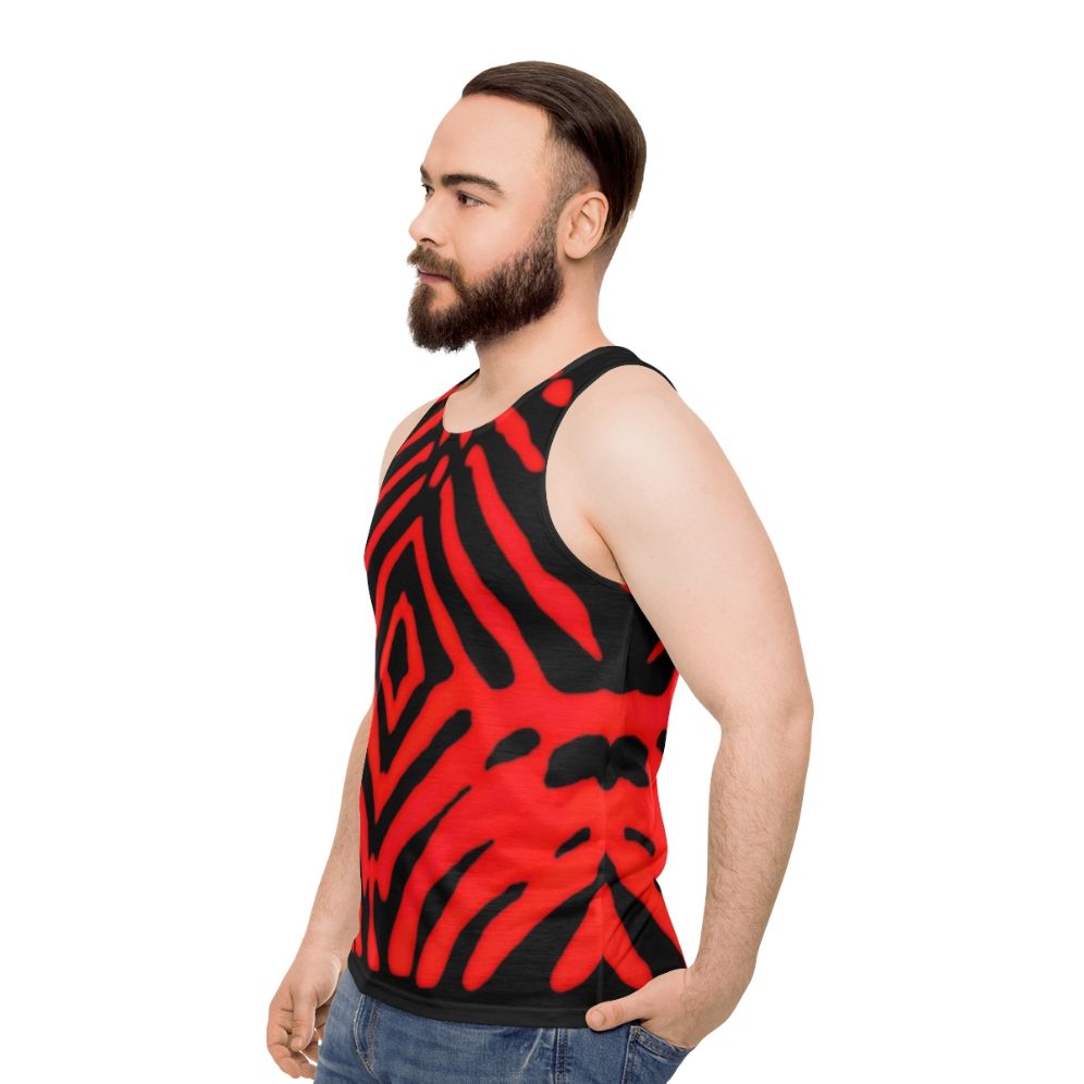 Unisex Ruby Diamond Pattern Tank Top - men side