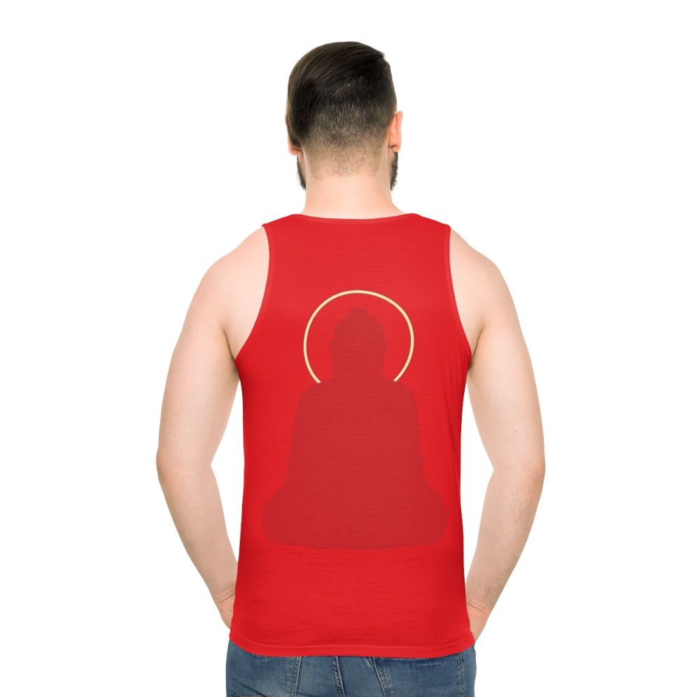 Amitabha Buddha print minimalist unisex tank top - men back