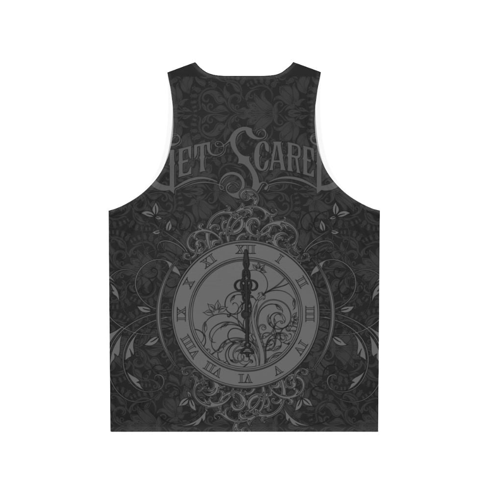 Unisex band tank top with scary demons and floral print design - Back