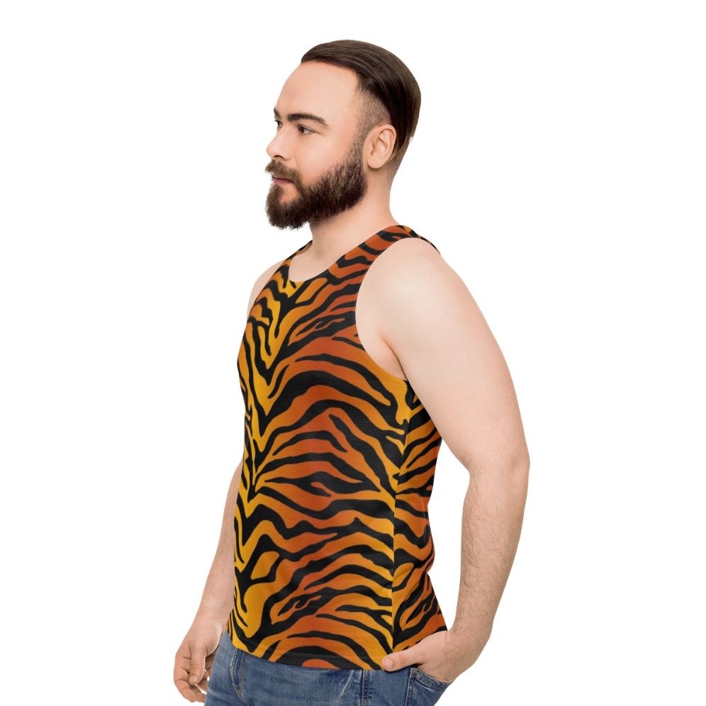 Tiger stripe print unisex tank top - men side